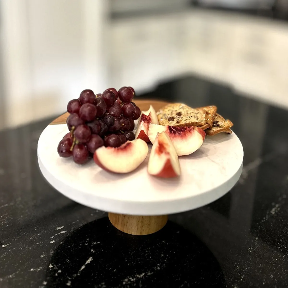 Assiette de service bois et marbre - DL709